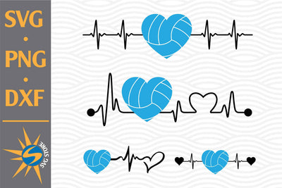 Heart Volleyball Heartbeat SVG, PNG, DXF Digital Files Include SVG SVGStoreShop 