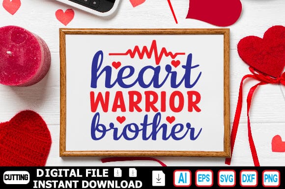 Heart Warrior Brother SVG Craftlabsvg24 