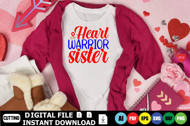 Heart Warrior Sister SVG Shahin alam 