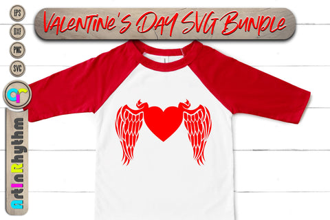 Heart Wings, Valentines Heart SVG Artinrhythm shop 