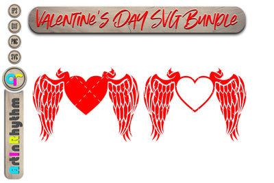 Heart Wings, Valentines Heart SVG Artinrhythm shop 