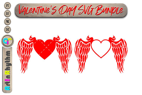 Heart Wings, Valentines Heart SVG Artinrhythm shop 