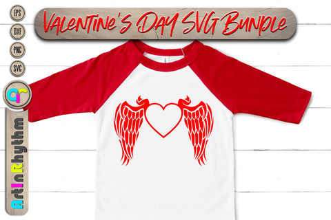 Heart Wings, Valentines Heart SVG Artinrhythm shop 