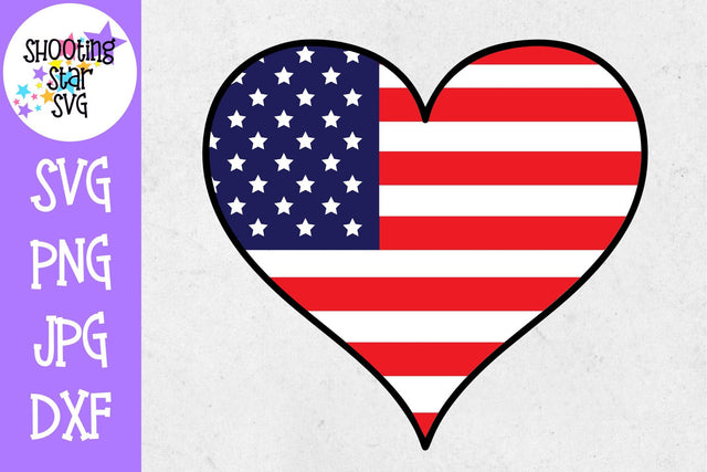 Heart with American Flag - Fourth of July SVG SVG ShootingStarSVG 