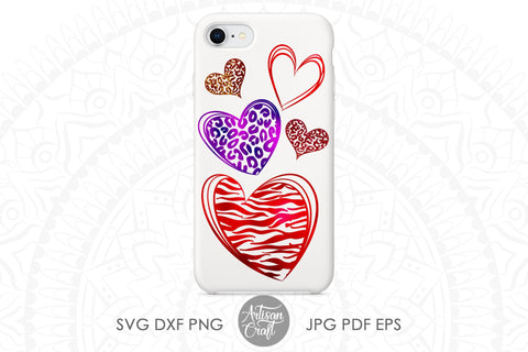 Heart with animal print, leopard print Heart SVG Artisan Craft SVG 