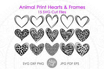 Heart with animal print, leopard print Heart SVG Artisan Craft SVG 