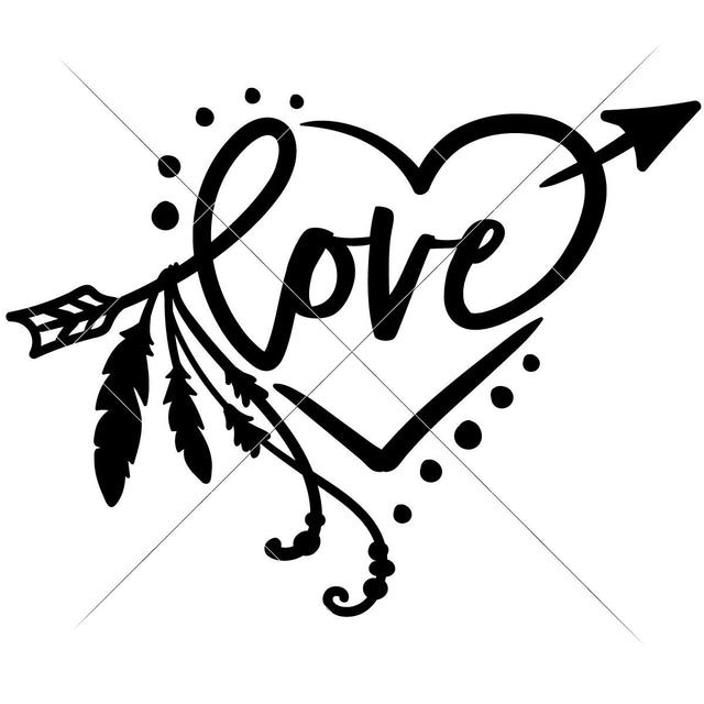 Heart with Arrow SVG Chameleon Cuttables 