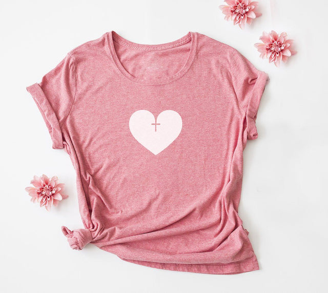 Heart with Cross Hand Drawn SVG Cut File SVG Cursive by Camille 