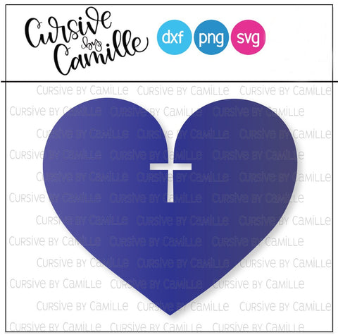 Heart with Cross Hand Drawn SVG Cut File SVG Cursive by Camille 