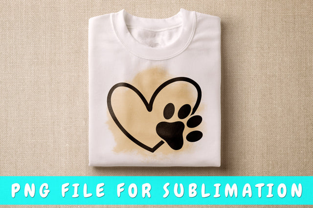 Heart With Dog Paw PNG, Dog Quote Design For Sublimation Sublimation HappyDesignStudio 