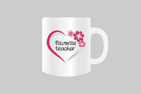 Heart with Flower SVG. FAVORITE TEACHER SVG. SVG Olga Terlyanskaya 