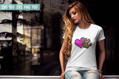 Heart with leopard paw SVG | Paw dog SVG | Leopard pattern SVG Irina Ostapenko 