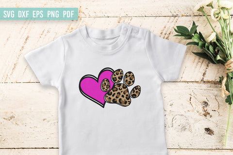 Heart with leopard paw SVG | Paw dog SVG | Leopard pattern SVG Irina Ostapenko 