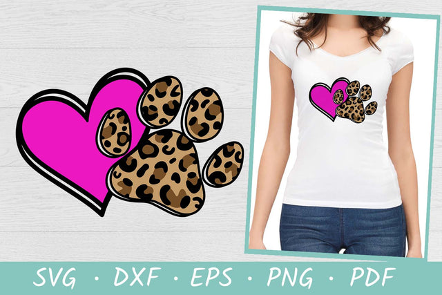 Heart with leopard paw SVG | Paw dog SVG | Leopard pattern SVG Irina Ostapenko 