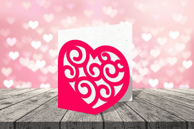 Heart with Swirls Layered Papercut Card SVG SVG Risa Rocks It 