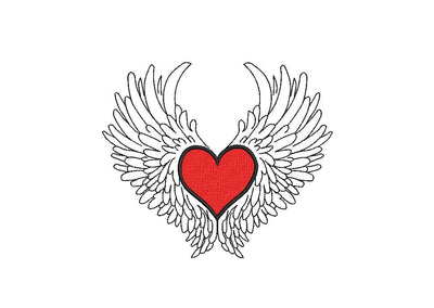 Heart with Wings Machine Embroidery Design Embroidery/Applique DESIGNS Canada Embroidery 