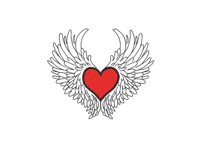 Heart with Wings Machine Embroidery Design Embroidery/Applique DESIGNS Canada Embroidery 