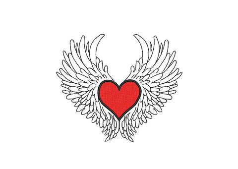 Heart with Wings Machine Embroidery Design Embroidery/Applique DESIGNS Canada Embroidery 