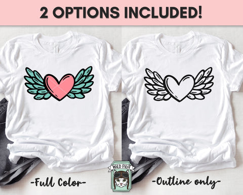 Heart With Wings SVG Cut File, Valentines Day SVG File, Cupid Heart SVG, Valentines Cut File, Valentines Day Cut File, Love SVG, Heart Cut File SVG Wild Pilot 