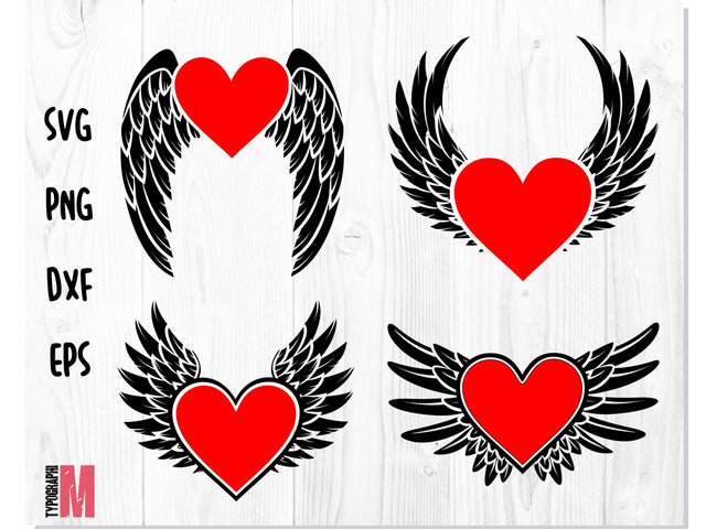 Heart with Wings SVG Mini Bundles SVG CreativeStudioTM 