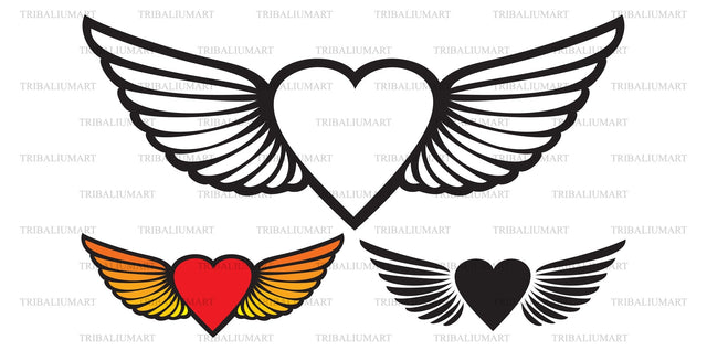 Heart with wings SVG TribaliumArtSF 