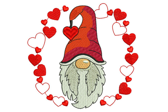 Heart Wreath Gnome Embroidery Designs Embroidery/Applique DESIGNS NextEmbroidery 