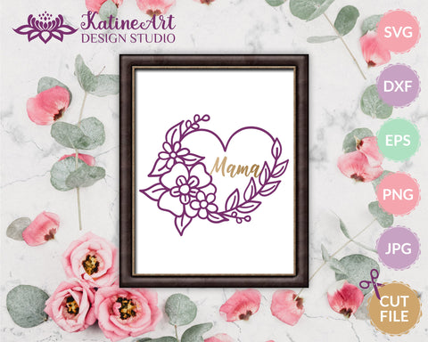 Heart wreath svg, floral heart svg, heart border svg, heart frame svg, love svg, wedding svg, flower frame svg, Wedding frame, Valentines day svg SVG KatineDesign 