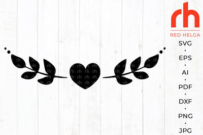 Heart wreath svg - Heart divider svg - Heart branch svg SVG RedHelgaArt 