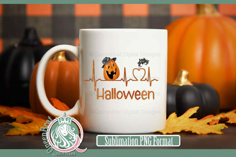Heartbeat Halloween Sublimation Sublimation QueenBrat Digital Designs 