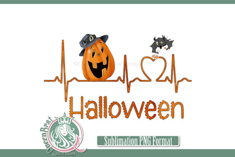Heartbeat Halloween Sublimation Sublimation QueenBrat Digital Designs 
