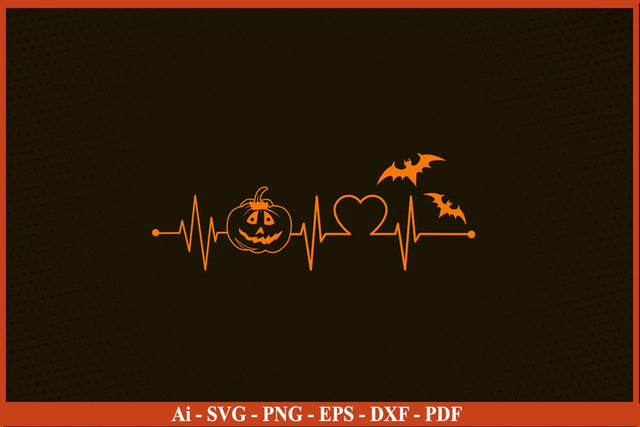 Heartbeat Love Halloween Funny Halloween SVG PNG Craft Cut File SVG SVG Print File 