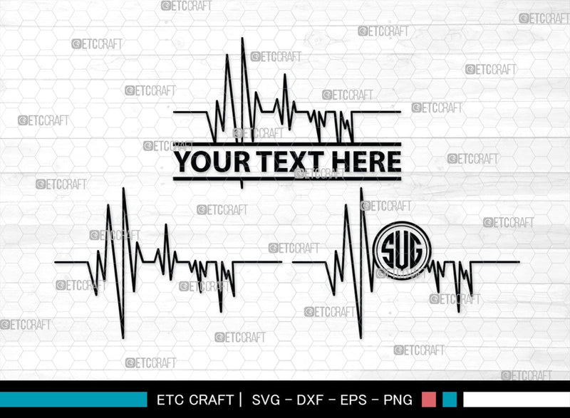 Heartbeat Monogram, Heartbeat Silhouette, Heartbeat SVG, Stethoscope Svg, Pulse Svg, Medical Svg, SB00144 SVG ETC Craft 