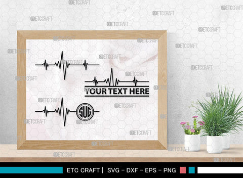 Heartbeat Monogram, Heartbeat Silhouette, Heartbeat SVG, Stethoscope Svg, Pulse Svg, Medical Svg, SB00144 SVG ETC Craft 