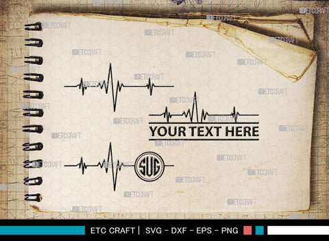 Heartbeat Monogram, Heartbeat Silhouette, Heartbeat SVG, Stethoscope Svg, Pulse Svg, Medical Svg, SB00144 SVG ETC Craft 