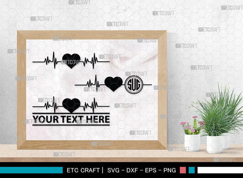 Heartbeat Monogram, Heartbeat Silhouette, Heartbeat SVG, Stethoscope Svg, Pulse Svg, Medical Svg, SB00144 SVG ETC Craft 