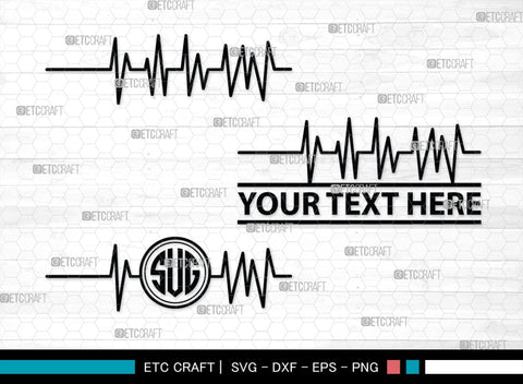 Heartbeat Monogram, Heartbeat Silhouette, Heartbeat SVG, Stethoscope Svg, Pulse Svg, Medical Svg, SB00144 SVG ETC Craft 