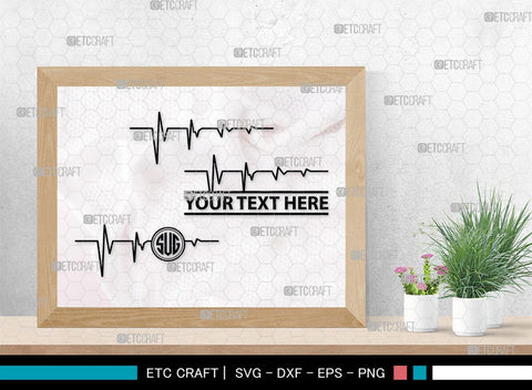 Heartbeat Monogram, Heartbeat Silhouette, Heartbeat SVG, Stethoscope Svg, Pulse Svg, Medical Svg, SB00144 SVG ETC Craft 