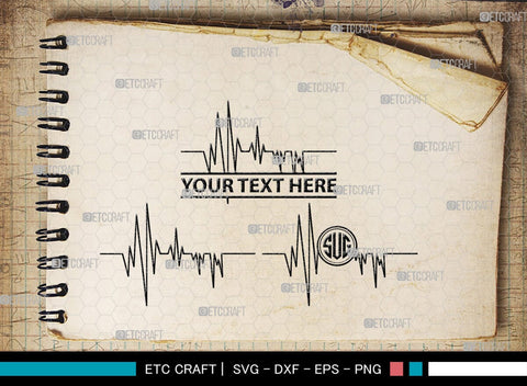 Heartbeat Monogram, Heartbeat Silhouette, Heartbeat SVG, Stethoscope Svg, Pulse Svg, Medical Svg, SB00144 SVG ETC Craft 