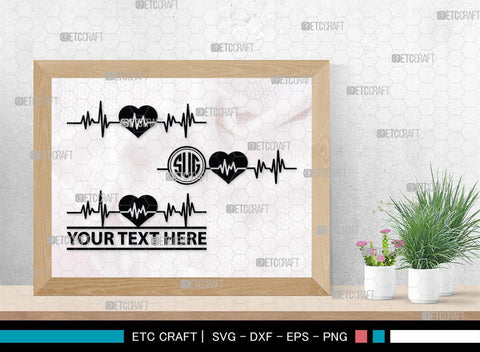 Heartbeat Monogram, Heartbeat Silhouette, Heartbeat SVG, Stethoscope Svg, Pulse Svg, Medical Svg, SB00144 SVG ETC Craft 