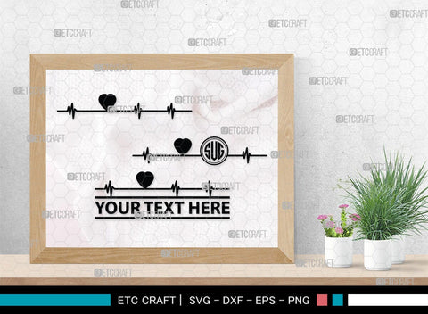Heartbeat Monogram, Heartbeat Silhouette, Heartbeat SVG, Stethoscope Svg, Pulse Svg, Medical Svg, SB00144 SVG ETC Craft 