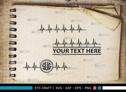 Heartbeat Monogram, Heartbeat Silhouette, Heartbeat SVG, Stethoscope Svg, Pulse Svg, Medical Svg, SB00144 SVG ETC Craft 