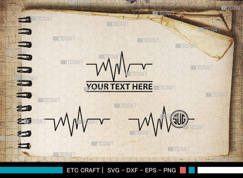 Heartbeat Monogram, Heartbeat Silhouette, Heartbeat SVG, Stethoscope Svg, Pulse Svg, Medical Svg, SB00144 SVG ETC Craft 