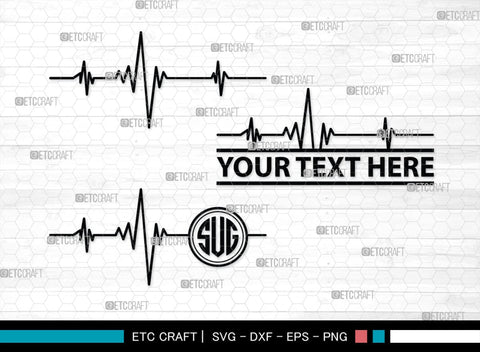 Heartbeat Monogram, Heartbeat Silhouette, Heartbeat SVG, Stethoscope Svg, Pulse Svg, Medical Svg, SB00144 SVG ETC Craft 