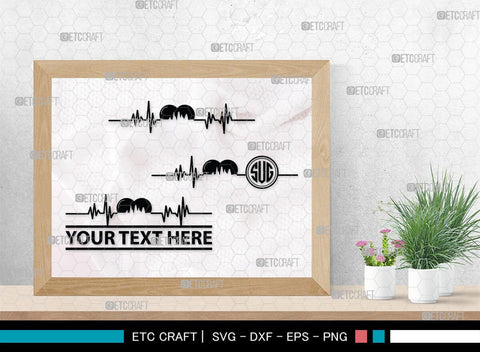 Heartbeat Monogram, Heartbeat Silhouette, Heartbeat SVG, Stethoscope Svg, Pulse Svg, Medical Svg, SB00144 SVG ETC Craft 