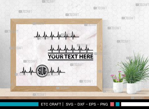 Heartbeat Monogram, Heartbeat Silhouette, Heartbeat SVG, Stethoscope Svg, Pulse Svg, Medical Svg, SB00144 SVG ETC Craft 