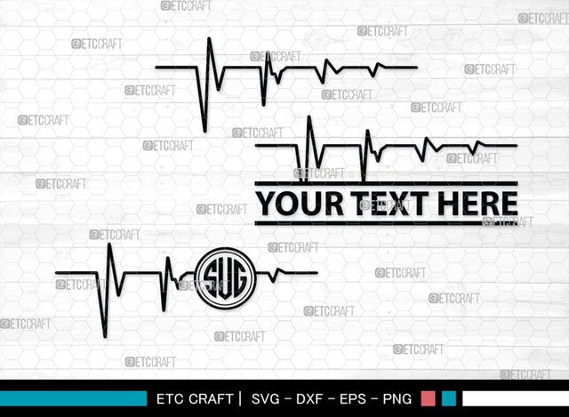 Heartbeat Monogram, Heartbeat Silhouette, Heartbeat SVG, Stethoscope Svg, Pulse Svg, Medical Svg, SB00144 SVG ETC Craft 