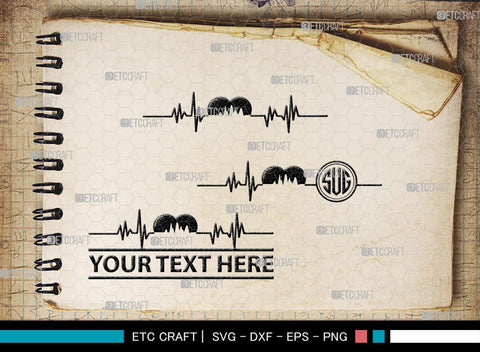 Heartbeat Monogram, Heartbeat Silhouette, Heartbeat SVG, Stethoscope Svg, Pulse Svg, Medical Svg, SB00144 SVG ETC Craft 
