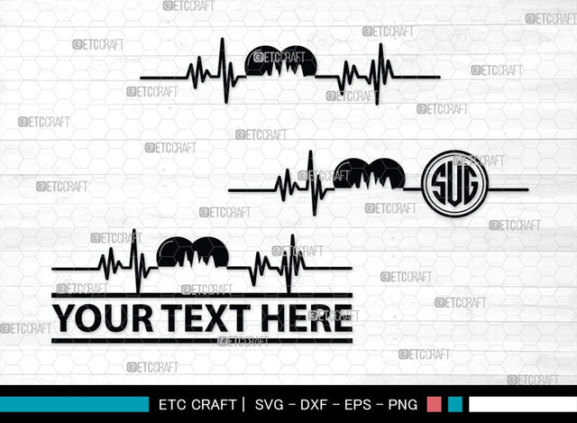 Heartbeat Monogram, Heartbeat Silhouette, Heartbeat SVG, Stethoscope Svg, Pulse Svg, Medical Svg, SB00144 SVG ETC Craft 