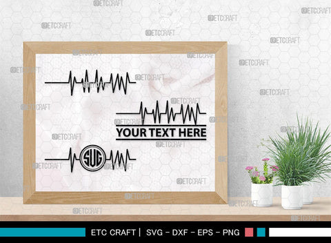 Heartbeat Monogram, Heartbeat Silhouette, Heartbeat SVG, Stethoscope Svg, Pulse Svg, Medical Svg, SB00144 SVG ETC Craft 