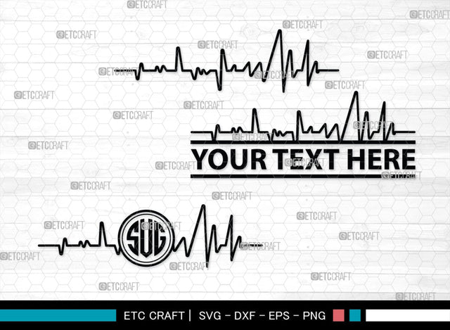 Heartbeat Monogram, Heartbeat Silhouette, Heartbeat SVG, Stethoscope Svg, Pulse Svg, Medical Svg, SB00144 SVG ETC Craft 